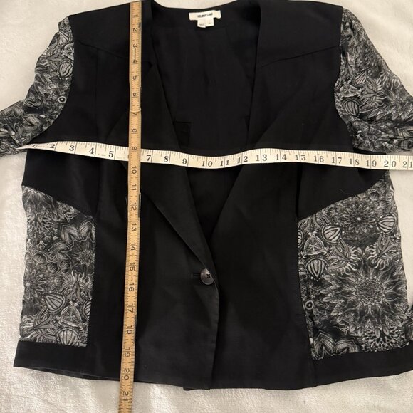 Helmut Lang Black Wool Silk Lightweight Blazer Size 6 Chiffon Luxury Chic - Picture 6 of 12